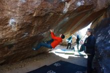 Bouldering in Hueco Tanks on 01/26/2019 with Blue Lizard Climbing and Yoga

Filename: SRM_20190126_1344080.jpg
Aperture: f/4.5
Shutter Speed: 1/250
Body: Canon EOS-1D Mark II
Lens: Canon EF 16-35mm f/2.8 L