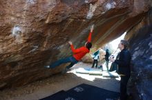 Bouldering in Hueco Tanks on 01/26/2019 with Blue Lizard Climbing and Yoga

Filename: SRM_20190126_1344081.jpg
Aperture: f/4.5
Shutter Speed: 1/250
Body: Canon EOS-1D Mark II
Lens: Canon EF 16-35mm f/2.8 L