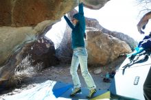 Bouldering in Hueco Tanks on 01/26/2019 with Blue Lizard Climbing and Yoga

Filename: SRM_20190126_1344460.jpg
Aperture: f/6.3
Shutter Speed: 1/250
Body: Canon EOS-1D Mark II
Lens: Canon EF 16-35mm f/2.8 L
