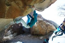 Bouldering in Hueco Tanks on 01/26/2019 with Blue Lizard Climbing and Yoga

Filename: SRM_20190126_1344520.jpg
Aperture: f/6.3
Shutter Speed: 1/250
Body: Canon EOS-1D Mark II
Lens: Canon EF 16-35mm f/2.8 L