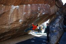 Bouldering in Hueco Tanks on 01/26/2019 with Blue Lizard Climbing and Yoga

Filename: SRM_20190126_1351300.jpg
Aperture: f/5.0
Shutter Speed: 1/250
Body: Canon EOS-1D Mark II
Lens: Canon EF 16-35mm f/2.8 L