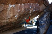 Bouldering in Hueco Tanks on 01/26/2019 with Blue Lizard Climbing and Yoga

Filename: SRM_20190126_1351310.jpg
Aperture: f/5.0
Shutter Speed: 1/250
Body: Canon EOS-1D Mark II
Lens: Canon EF 16-35mm f/2.8 L