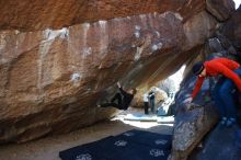 Bouldering in Hueco Tanks on 01/26/2019 with Blue Lizard Climbing and Yoga

Filename: SRM_20190126_1352060.jpg
Aperture: f/5.0
Shutter Speed: 1/250
Body: Canon EOS-1D Mark II
Lens: Canon EF 16-35mm f/2.8 L