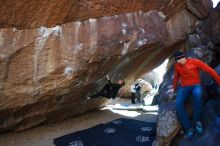 Bouldering in Hueco Tanks on 01/26/2019 with Blue Lizard Climbing and Yoga

Filename: SRM_20190126_1352080.jpg
Aperture: f/5.0
Shutter Speed: 1/250
Body: Canon EOS-1D Mark II
Lens: Canon EF 16-35mm f/2.8 L