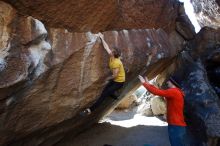 Bouldering in Hueco Tanks on 01/26/2019 with Blue Lizard Climbing and Yoga

Filename: SRM_20190126_1430250.jpg
Aperture: f/5.0
Shutter Speed: 1/250
Body: Canon EOS-1D Mark II
Lens: Canon EF 16-35mm f/2.8 L