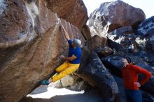 Bouldering in Hueco Tanks on 01/26/2019 with Blue Lizard Climbing and Yoga

Filename: SRM_20190126_1435460.jpg
Aperture: f/5.0
Shutter Speed: 1/250
Body: Canon EOS-1D Mark II
Lens: Canon EF 16-35mm f/2.8 L