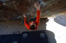 Bouldering in Hueco Tanks on 01/26/2019 with Blue Lizard Climbing and Yoga

Filename: SRM_20190126_1446350.jpg
Aperture: f/4.5
Shutter Speed: 1/250
Body: Canon EOS-1D Mark II
Lens: Canon EF 16-35mm f/2.8 L