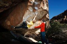 Bouldering in Hueco Tanks on 01/26/2019 with Blue Lizard Climbing and Yoga

Filename: SRM_20190126_1559300.jpg
Aperture: f/8.0
Shutter Speed: 1/250
Body: Canon EOS-1D Mark II
Lens: Canon EF 16-35mm f/2.8 L