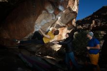 Bouldering in Hueco Tanks on 01/26/2019 with Blue Lizard Climbing and Yoga

Filename: SRM_20190126_1637170.jpg
Aperture: f/6.3
Shutter Speed: 1/250
Body: Canon EOS-1D Mark II
Lens: Canon EF 16-35mm f/2.8 L