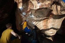 Bouldering in Hueco Tanks on 01/26/2019 with Blue Lizard Climbing and Yoga

Filename: SRM_20190126_1639220.jpg
Aperture: f/6.3
Shutter Speed: 1/250
Body: Canon EOS-1D Mark II
Lens: Canon EF 16-35mm f/2.8 L