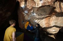 Bouldering in Hueco Tanks on 01/26/2019 with Blue Lizard Climbing and Yoga

Filename: SRM_20190126_1639300.jpg
Aperture: f/6.3
Shutter Speed: 1/250
Body: Canon EOS-1D Mark II
Lens: Canon EF 16-35mm f/2.8 L