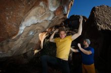 Bouldering in Hueco Tanks on 01/26/2019 with Blue Lizard Climbing and Yoga

Filename: SRM_20190126_1659440.jpg
Aperture: f/6.3
Shutter Speed: 1/250
Body: Canon EOS-1D Mark II
Lens: Canon EF 16-35mm f/2.8 L