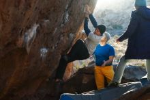 Bouldering in Hueco Tanks on 01/26/2019 with Blue Lizard Climbing and Yoga

Filename: SRM_20190126_1755310.jpg
Aperture: f/3.5
Shutter Speed: 1/250
Body: Canon EOS-1D Mark II
Lens: Canon EF 50mm f/1.8 II