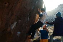 Bouldering in Hueco Tanks on 01/26/2019 with Blue Lizard Climbing and Yoga

Filename: SRM_20190126_1755400.jpg
Aperture: f/7.1
Shutter Speed: 1/250
Body: Canon EOS-1D Mark II
Lens: Canon EF 50mm f/1.8 II