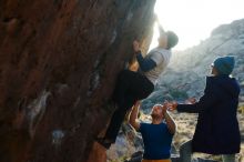 Bouldering in Hueco Tanks on 01/26/2019 with Blue Lizard Climbing and Yoga

Filename: SRM_20190126_1755430.jpg
Aperture: f/6.3
Shutter Speed: 1/250
Body: Canon EOS-1D Mark II
Lens: Canon EF 50mm f/1.8 II