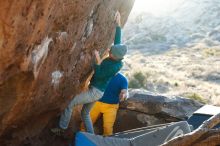 Bouldering in Hueco Tanks on 01/26/2019 with Blue Lizard Climbing and Yoga

Filename: SRM_20190126_1759120.jpg
Aperture: f/3.5
Shutter Speed: 1/250
Body: Canon EOS-1D Mark II
Lens: Canon EF 50mm f/1.8 II
