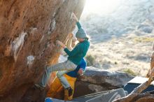 Bouldering in Hueco Tanks on 01/26/2019 with Blue Lizard Climbing and Yoga

Filename: SRM_20190126_1759180.jpg
Aperture: f/3.5
Shutter Speed: 1/250
Body: Canon EOS-1D Mark II
Lens: Canon EF 50mm f/1.8 II