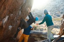 Bouldering in Hueco Tanks on 01/26/2019 with Blue Lizard Climbing and Yoga

Filename: SRM_20190126_1800130.jpg
Aperture: f/4.0
Shutter Speed: 1/250
Body: Canon EOS-1D Mark II
Lens: Canon EF 50mm f/1.8 II