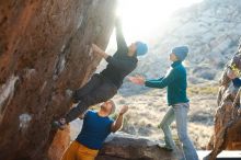 Bouldering in Hueco Tanks on 01/26/2019 with Blue Lizard Climbing and Yoga

Filename: SRM_20190126_1800190.jpg
Aperture: f/4.0
Shutter Speed: 1/250
Body: Canon EOS-1D Mark II
Lens: Canon EF 50mm f/1.8 II