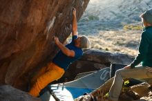 Bouldering in Hueco Tanks on 01/26/2019 with Blue Lizard Climbing and Yoga

Filename: SRM_20190126_1808140.jpg
Aperture: f/4.0
Shutter Speed: 1/250
Body: Canon EOS-1D Mark II
Lens: Canon EF 50mm f/1.8 II