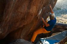 Bouldering in Hueco Tanks on 01/26/2019 with Blue Lizard Climbing and Yoga

Filename: SRM_20190126_1808200.jpg
Aperture: f/4.0
Shutter Speed: 1/250
Body: Canon EOS-1D Mark II
Lens: Canon EF 50mm f/1.8 II