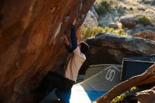 Bouldering in Hueco Tanks on 01/26/2019 with Blue Lizard Climbing and Yoga

Filename: SRM_20190126_1810230.jpg
Aperture: f/4.0
Shutter Speed: 1/250
Body: Canon EOS-1D Mark II
Lens: Canon EF 50mm f/1.8 II