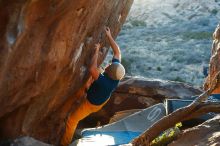 Bouldering in Hueco Tanks on 01/26/2019 with Blue Lizard Climbing and Yoga

Filename: SRM_20190126_1815070.jpg
Aperture: f/4.0
Shutter Speed: 1/250
Body: Canon EOS-1D Mark II
Lens: Canon EF 50mm f/1.8 II