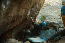 Bouldering in Hueco Tanks on 01/26/2019 with Blue Lizard Climbing and Yoga

Filename: SRM_20190126_1817360.jpg
Aperture: f/4.0
Shutter Speed: 1/250
Body: Canon EOS-1D Mark II
Lens: Canon EF 50mm f/1.8 II