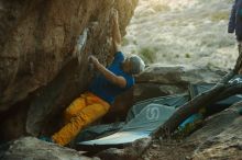 Bouldering in Hueco Tanks on 01/26/2019 with Blue Lizard Climbing and Yoga

Filename: SRM_20190126_1818180.jpg
Aperture: f/4.0
Shutter Speed: 1/250
Body: Canon EOS-1D Mark II
Lens: Canon EF 50mm f/1.8 II