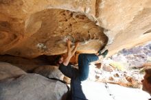 Bouldering in Hueco Tanks on 01/27/2019 with Blue Lizard Climbing and Yoga

Filename: SRM_20190127_1018550.jpg
Aperture: f/4.5
Shutter Speed: 1/250
Body: Canon EOS-1D Mark II
Lens: Canon EF 16-35mm f/2.8 L