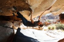 Bouldering in Hueco Tanks on 01/27/2019 with Blue Lizard Climbing and Yoga

Filename: SRM_20190127_1019090.jpg
Aperture: f/6.3
Shutter Speed: 1/250
Body: Canon EOS-1D Mark II
Lens: Canon EF 16-35mm f/2.8 L