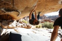 Bouldering in Hueco Tanks on 01/27/2019 with Blue Lizard Climbing and Yoga

Filename: SRM_20190127_1019160.jpg
Aperture: f/8.0
Shutter Speed: 1/250
Body: Canon EOS-1D Mark II
Lens: Canon EF 16-35mm f/2.8 L