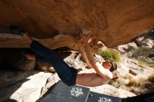 Bouldering in Hueco Tanks on 01/27/2019 with Blue Lizard Climbing and Yoga

Filename: SRM_20190127_1045400.jpg
Aperture: f/9.0
Shutter Speed: 1/640
Body: Canon EOS-1D Mark II
Lens: Canon EF 16-35mm f/2.8 L