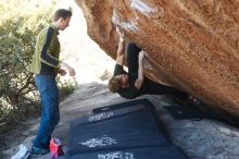 Bouldering in Hueco Tanks on 01/27/2019 with Blue Lizard Climbing and Yoga

Filename: SRM_20190127_1151130.jpg
Aperture: f/3.2
Shutter Speed: 1/320
Body: Canon EOS-1D Mark II
Lens: Canon EF 50mm f/1.8 II