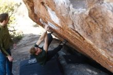 Bouldering in Hueco Tanks on 01/27/2019 with Blue Lizard Climbing and Yoga

Filename: SRM_20190127_1151260.jpg
Aperture: f/3.2
Shutter Speed: 1/400
Body: Canon EOS-1D Mark II
Lens: Canon EF 50mm f/1.8 II