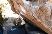 Bouldering in Hueco Tanks on 01/27/2019 with Blue Lizard Climbing and Yoga

Filename: SRM_20190127_1151270.jpg
Aperture: f/3.2
Shutter Speed: 1/400
Body: Canon EOS-1D Mark II
Lens: Canon EF 50mm f/1.8 II