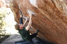 Bouldering in Hueco Tanks on 01/27/2019 with Blue Lizard Climbing and Yoga

Filename: SRM_20190127_1155161.jpg
Aperture: f/3.2
Shutter Speed: 1/400
Body: Canon EOS-1D Mark II
Lens: Canon EF 50mm f/1.8 II