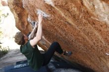 Bouldering in Hueco Tanks on 01/27/2019 with Blue Lizard Climbing and Yoga

Filename: SRM_20190127_1155240.jpg
Aperture: f/3.2
Shutter Speed: 1/400
Body: Canon EOS-1D Mark II
Lens: Canon EF 50mm f/1.8 II