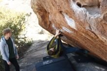 Bouldering in Hueco Tanks on 01/27/2019 with Blue Lizard Climbing and Yoga

Filename: SRM_20190127_1158020.jpg
Aperture: f/3.2
Shutter Speed: 1/500
Body: Canon EOS-1D Mark II
Lens: Canon EF 50mm f/1.8 II