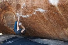 Bouldering in Hueco Tanks on 01/27/2019 with Blue Lizard Climbing and Yoga

Filename: SRM_20190127_1201430.jpg
Aperture: f/2.8
Shutter Speed: 1/400
Body: Canon EOS-1D Mark II
Lens: Canon EF 50mm f/1.8 II
