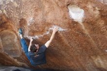 Bouldering in Hueco Tanks on 01/27/2019 with Blue Lizard Climbing and Yoga

Filename: SRM_20190127_1201541.jpg
Aperture: f/2.8
Shutter Speed: 1/400
Body: Canon EOS-1D Mark II
Lens: Canon EF 50mm f/1.8 II