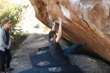 Bouldering in Hueco Tanks on 01/27/2019 with Blue Lizard Climbing and Yoga

Filename: SRM_20190127_1208550.jpg
Aperture: f/2.5
Shutter Speed: 1/640
Body: Canon EOS-1D Mark II
Lens: Canon EF 50mm f/1.8 II