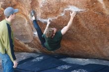 Bouldering in Hueco Tanks on 01/27/2019 with Blue Lizard Climbing and Yoga

Filename: SRM_20190127_1249550.jpg
Aperture: f/3.2
Shutter Speed: 1/250
Body: Canon EOS-1D Mark II
Lens: Canon EF 50mm f/1.8 II