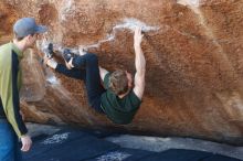 Bouldering in Hueco Tanks on 01/27/2019 with Blue Lizard Climbing and Yoga

Filename: SRM_20190127_1250030.jpg
Aperture: f/3.2
Shutter Speed: 1/250
Body: Canon EOS-1D Mark II
Lens: Canon EF 50mm f/1.8 II