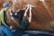 Bouldering in Hueco Tanks on 01/27/2019 with Blue Lizard Climbing and Yoga

Filename: SRM_20190127_1250050.jpg
Aperture: f/3.2
Shutter Speed: 1/320
Body: Canon EOS-1D Mark II
Lens: Canon EF 50mm f/1.8 II