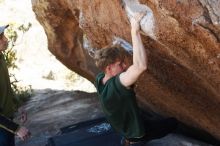 Bouldering in Hueco Tanks on 01/27/2019 with Blue Lizard Climbing and Yoga

Filename: SRM_20190127_1250100.jpg
Aperture: f/3.2
Shutter Speed: 1/640
Body: Canon EOS-1D Mark II
Lens: Canon EF 50mm f/1.8 II