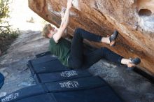 Bouldering in Hueco Tanks on 01/27/2019 with Blue Lizard Climbing and Yoga

Filename: SRM_20190127_1250140.jpg
Aperture: f/3.2
Shutter Speed: 1/400
Body: Canon EOS-1D Mark II
Lens: Canon EF 50mm f/1.8 II