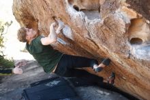 Bouldering in Hueco Tanks on 01/27/2019 with Blue Lizard Climbing and Yoga

Filename: SRM_20190127_1250200.jpg
Aperture: f/3.2
Shutter Speed: 1/500
Body: Canon EOS-1D Mark II
Lens: Canon EF 50mm f/1.8 II