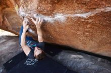 Bouldering in Hueco Tanks on 01/27/2019 with Blue Lizard Climbing and Yoga

Filename: SRM_20190127_1305550.jpg
Aperture: f/5.6
Shutter Speed: 1/160
Body: Canon EOS-1D Mark II
Lens: Canon EF 16-35mm f/2.8 L