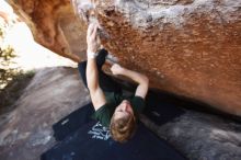 Bouldering in Hueco Tanks on 01/27/2019 with Blue Lizard Climbing and Yoga

Filename: SRM_20190127_1313100.jpg
Aperture: f/4.0
Shutter Speed: 1/320
Body: Canon EOS-1D Mark II
Lens: Canon EF 16-35mm f/2.8 L